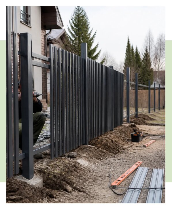 Установка забора из евроштакетника под ключ в Железнодорожном